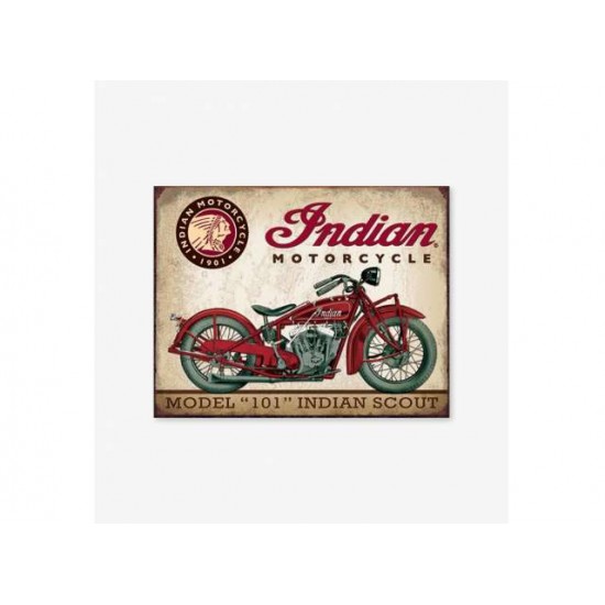 Tac Signs - Plăcuță metalică decorativă [32x41cm] - Indian Scout Model 101